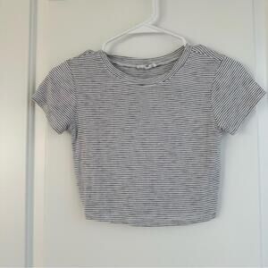 Socialite Stripe Crop Top Black & White XS